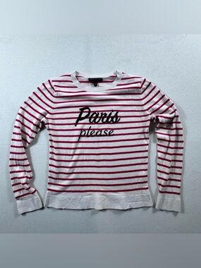 Banana Republic “Paris Please” Striped Sweater Red White Breton Knit Size Small